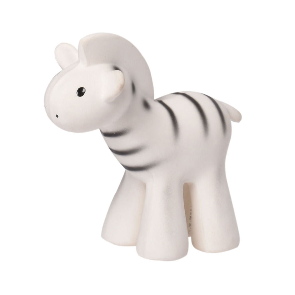 Tikiri Rubber Zebra Zoo Animal 96005 Baby Teether 12x13cm - White 0m+