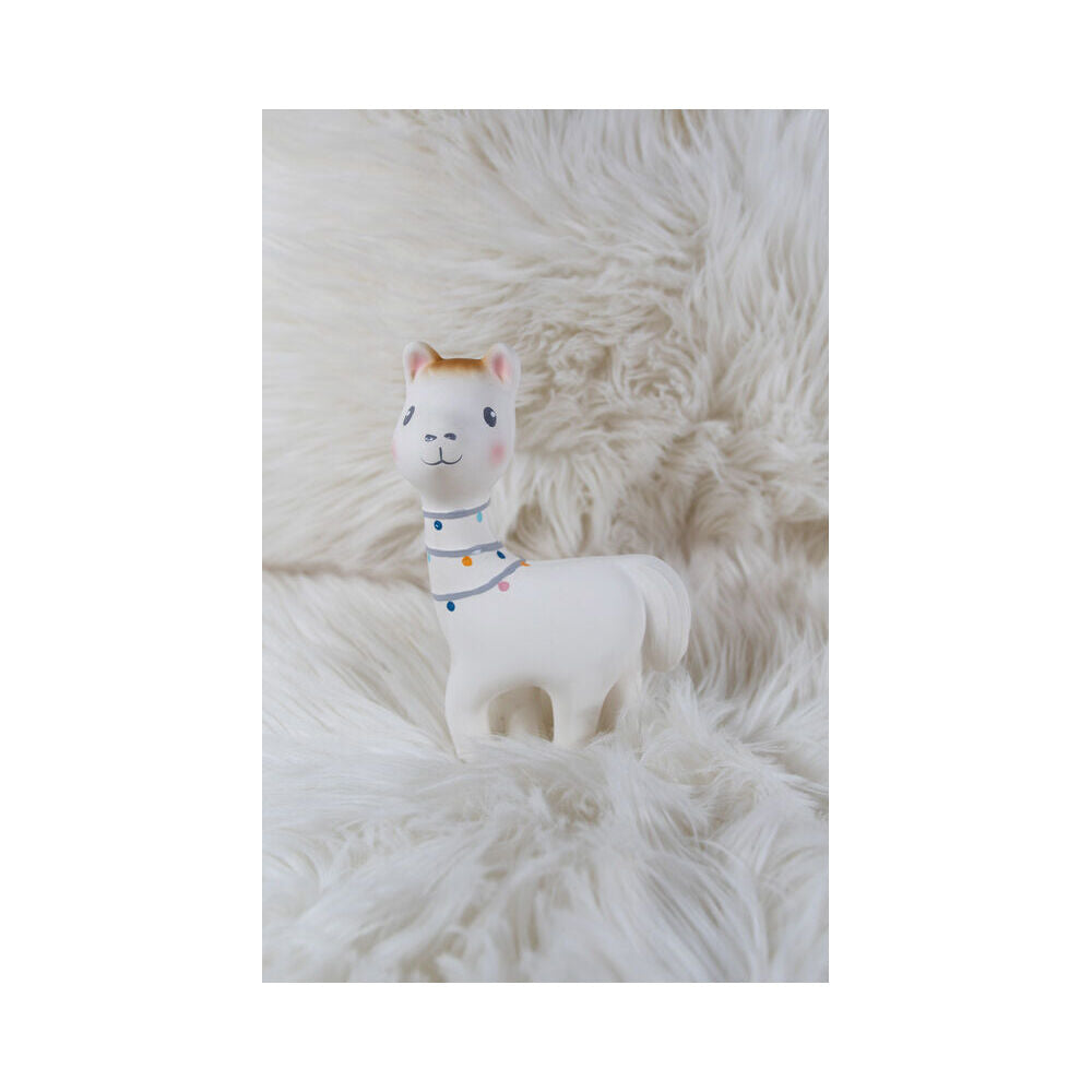 Tikiri 18cm Lilith the Llama Natural Rubber Rattle 98002 Baby Toy 0m+