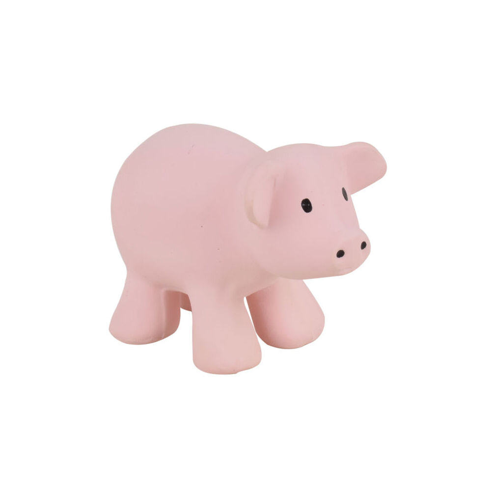 2PK Tikiri 10.5cm Farm Animal Rubber Pig 95001 Sensory Toy 0m+ Pink