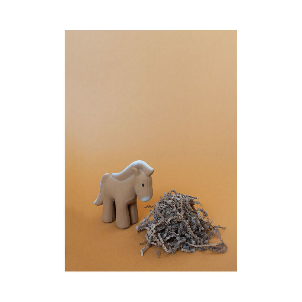 Tikiri 12cm Farm Animal Rubber Horse 95004 Sensory Toy 0m+ Brown