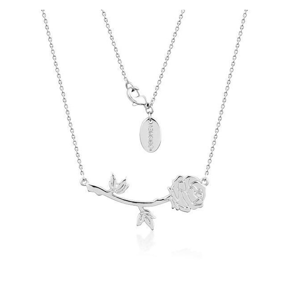 Couture Kingdom Disney Beauty & The Beast Rose Necklace 40cm Silver