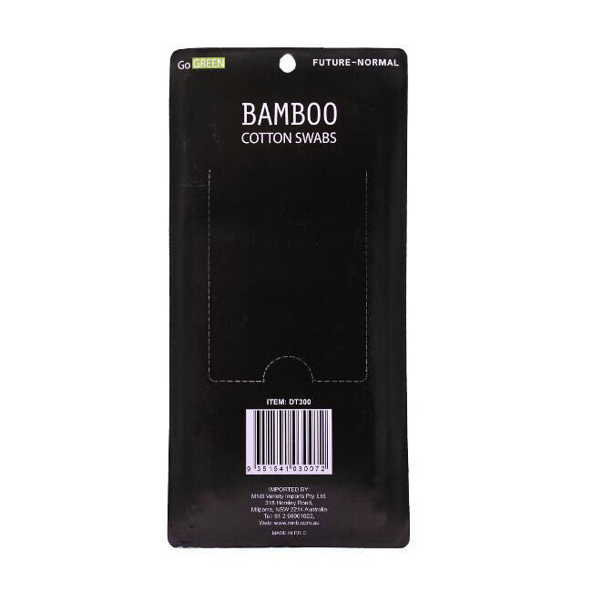 12PK 300pc Go Green Bamboo Cotton Swabs Buds Ear Cleaning Care Disposable
