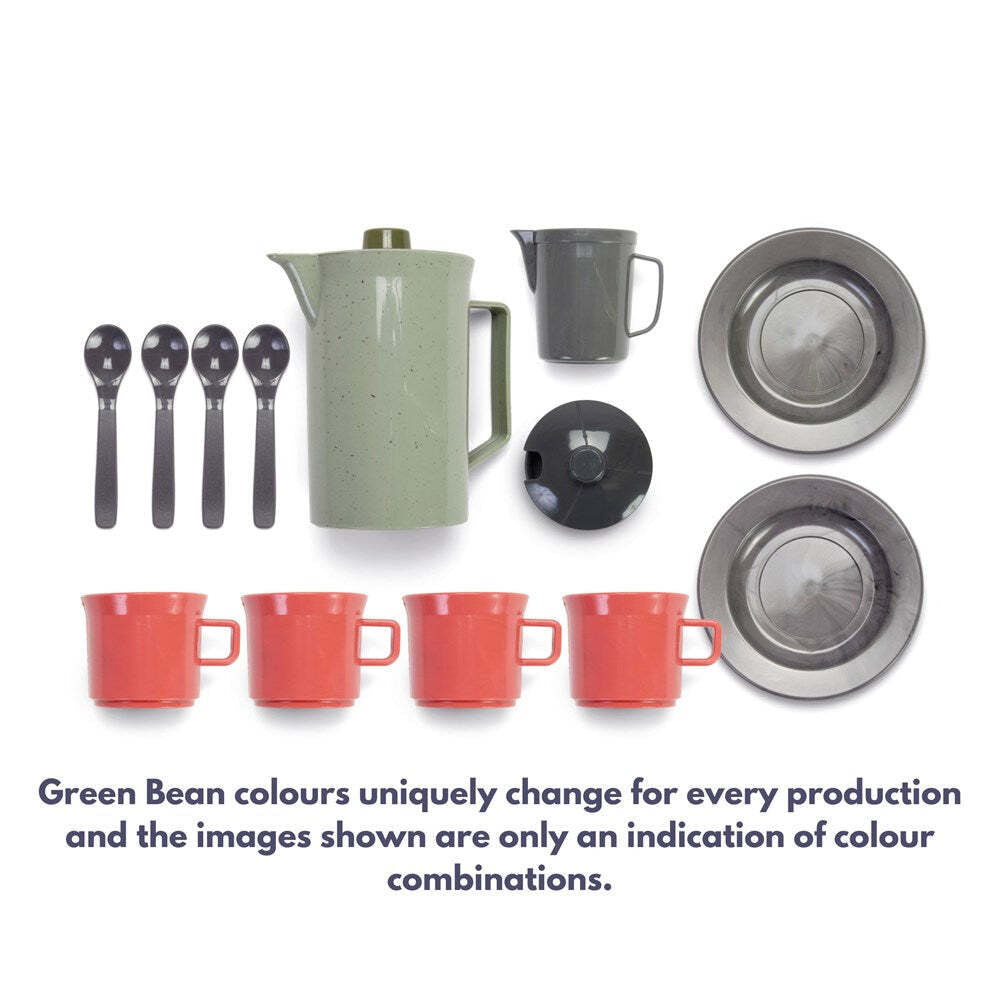 17pc Dantoy Green Bean Coffee Pretend Play Kids Toy Set 2y+