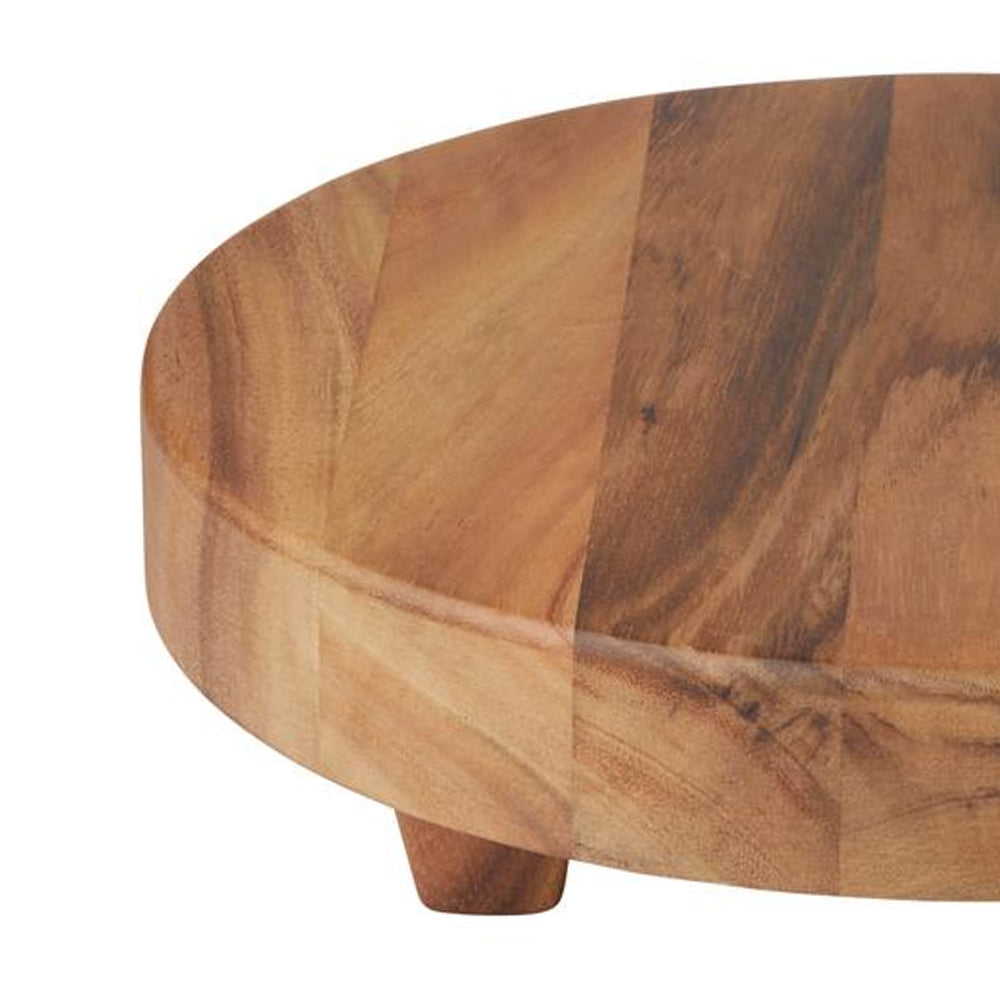 Davis & Waddell Arden Acacia Wood Round Board w/ Feet 33x33cm Natural
