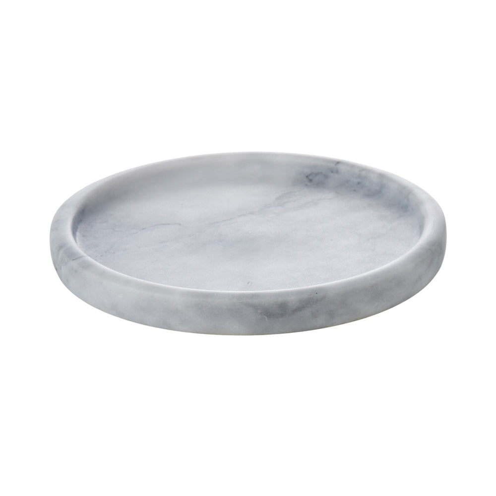 Davis & Waddell Nuvolo Round Marble Tray 20x20cm - White/Grey