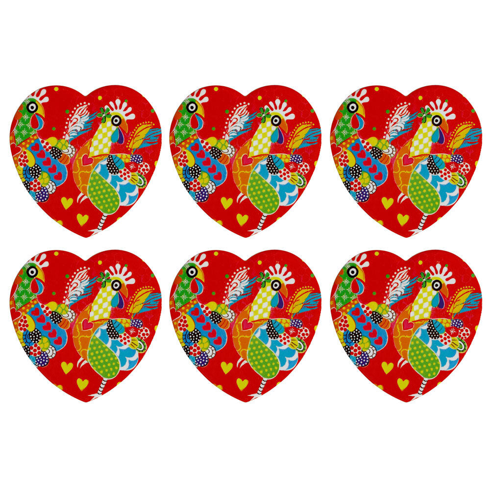 6PK Maxwell & Williams Love Hearts Ceramic Heart Coasters - Chicken Dance