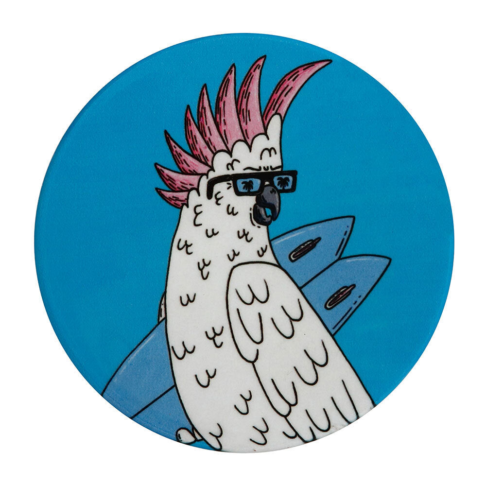 6PK Maxwell & Williams Mulga The Artist 10.5cm Round Ceramic Coaster - Cockatoo