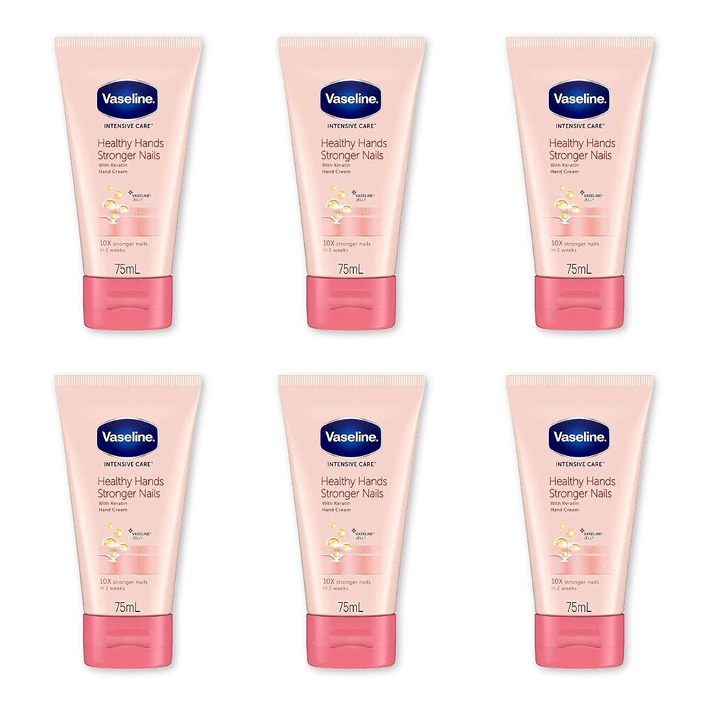 6PK Vaseline Moisturising Hand and Nail Care Cream Lotion For Dry Skin 75ml