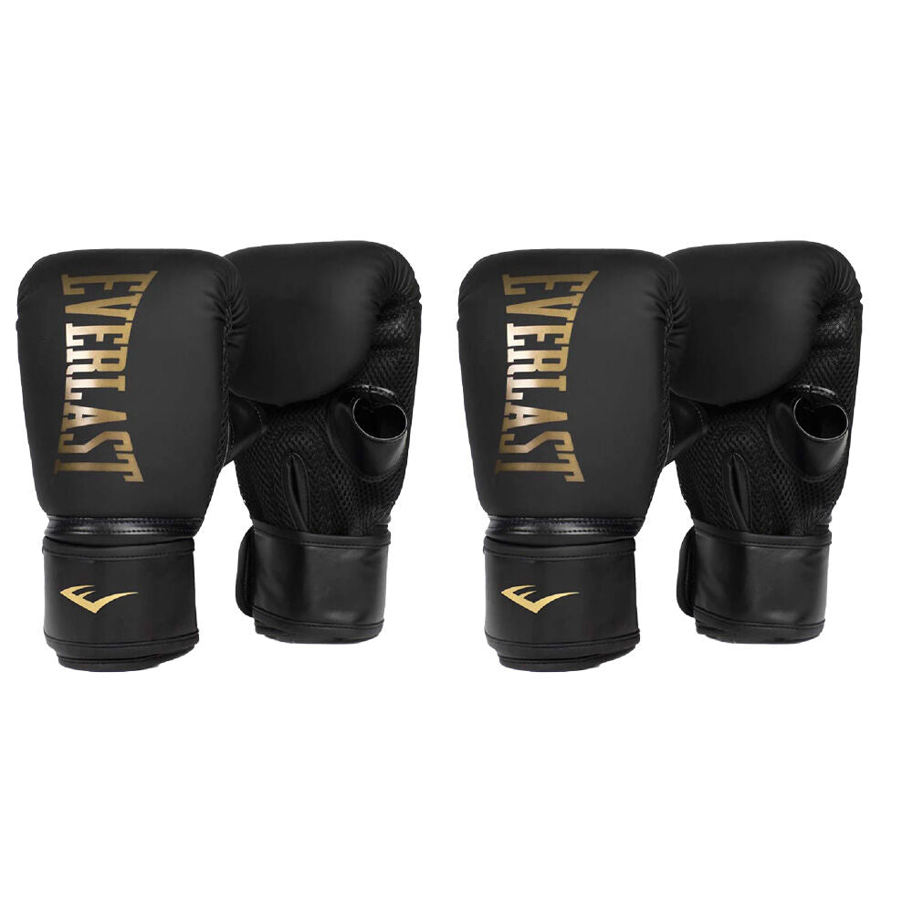 2PK Everlast Elite Cardio Training Boxing Gloves L/XL Black/Gold