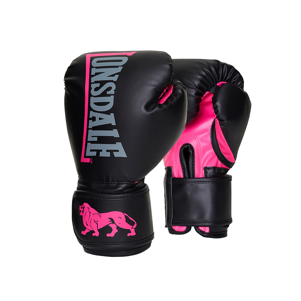 Lonsdale Women's Challenger Boxing Glove Pair 10oz Black/Pink