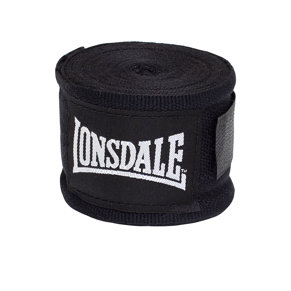 2pc Lonsdale 180" Sports Training Hand Wraps Black