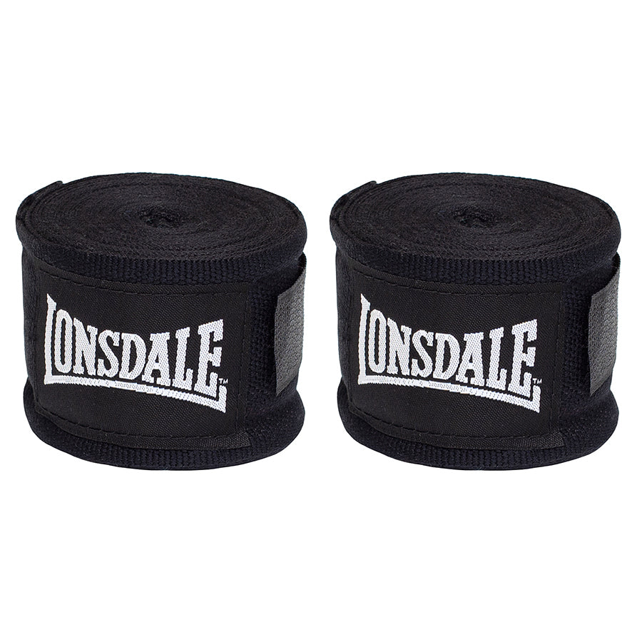 2pc Lonsdale 180" Sports Training Hand Wraps Black