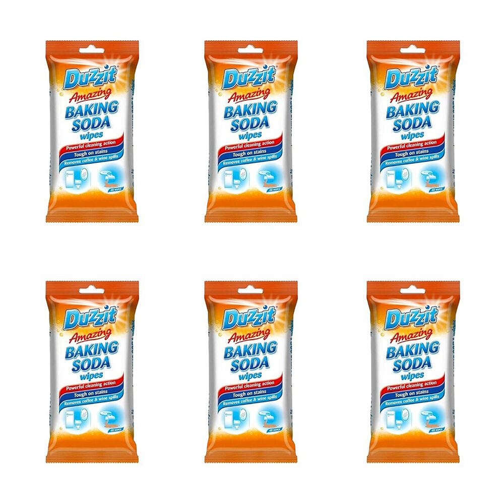 6x 40pc Duzzit Amazing Baking Soda Cleaning Wipes 11x23cm