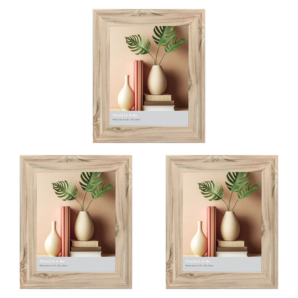 3PK Frankie & Me Standing 8x10'' Picture Frame Photo Holder Home/Office Decor Oak