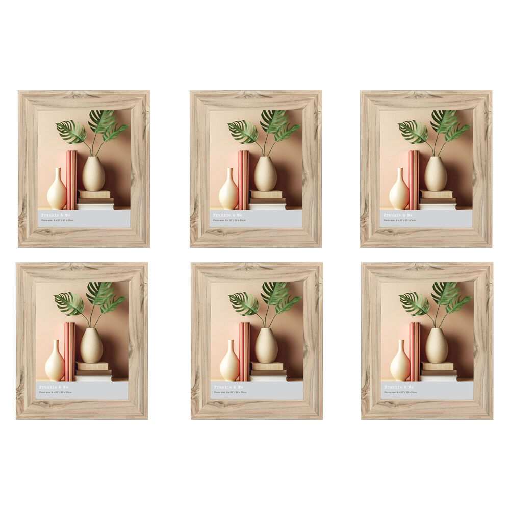 6PK Frankie & Me Standing 8x10'' Picture Frame Photo Holder Home/Office Decor Oak