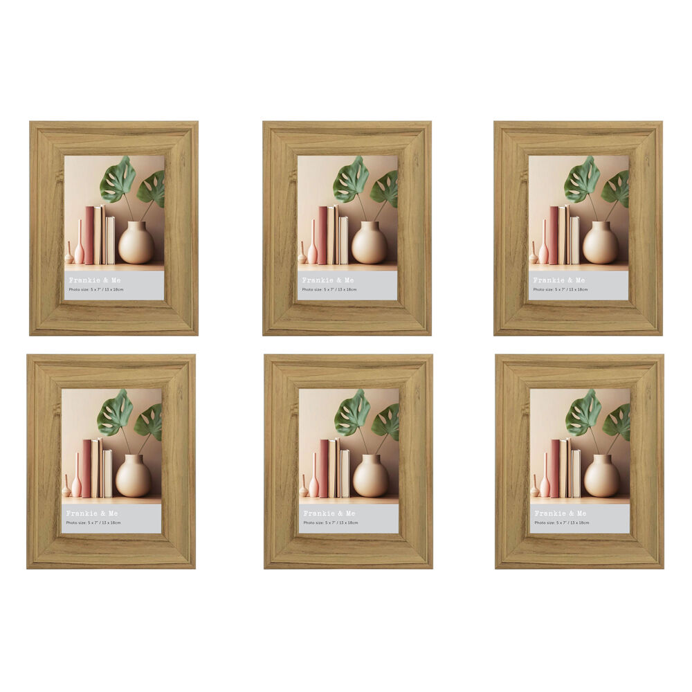 6PK Frankie & Me Standing 5x7'' Picture Frame Photo Holder Home/Office Decor Medoak
