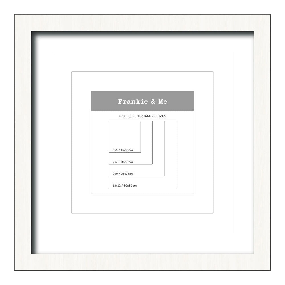 3PK Frankie & Me Window Wooden Multi-Mat Square Photo Frame Home Decor 32.5cm Black