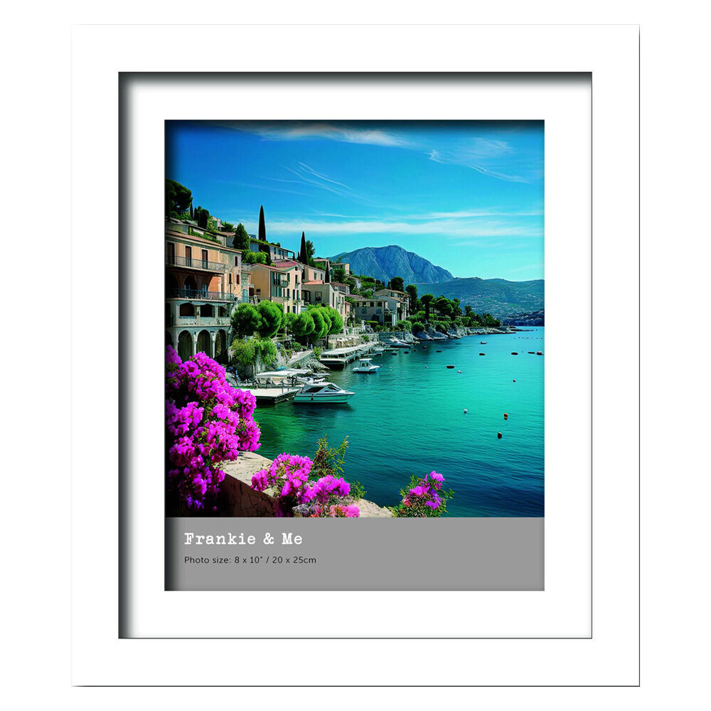 6PK Frankie & Me Wooden Split Level 8x10'' Picture Frame Home/Office Decor White