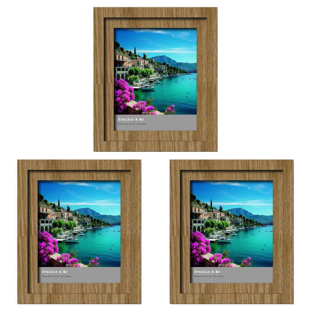3PK Frankie & Me Wooden Split Level 8x10'' Picture Frame Home/Office Decor Oak