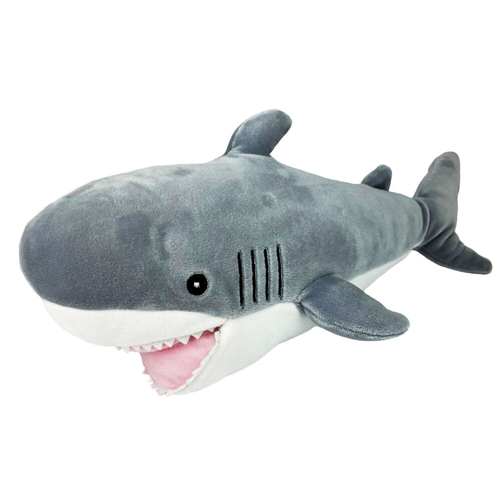 2PK Momoko Shark Animal Stuffed Doll Kids Soft Plush Toy 36x10x13cm Small Grey