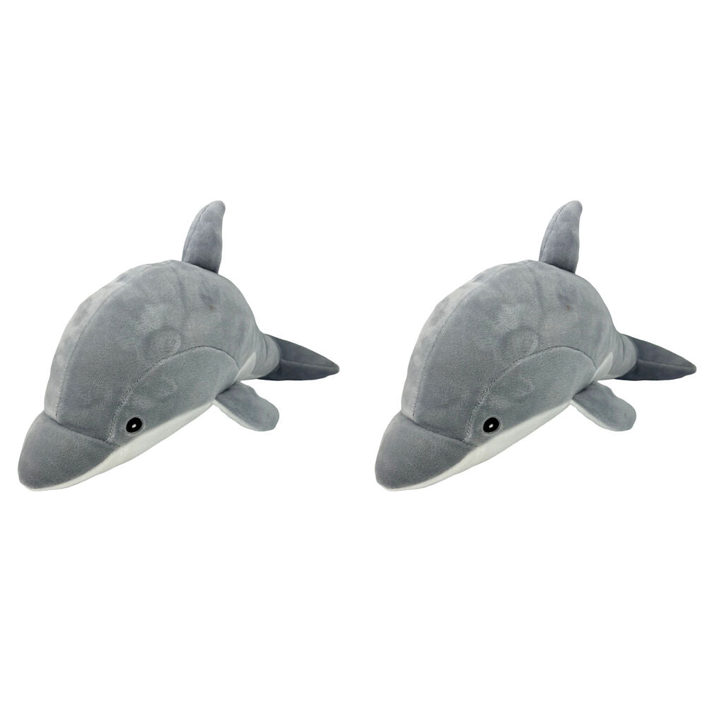2PK Momoko Dolphin Animal Stuffed Doll Kids/Children Soft Plush Toy 35x10x15cm Grey