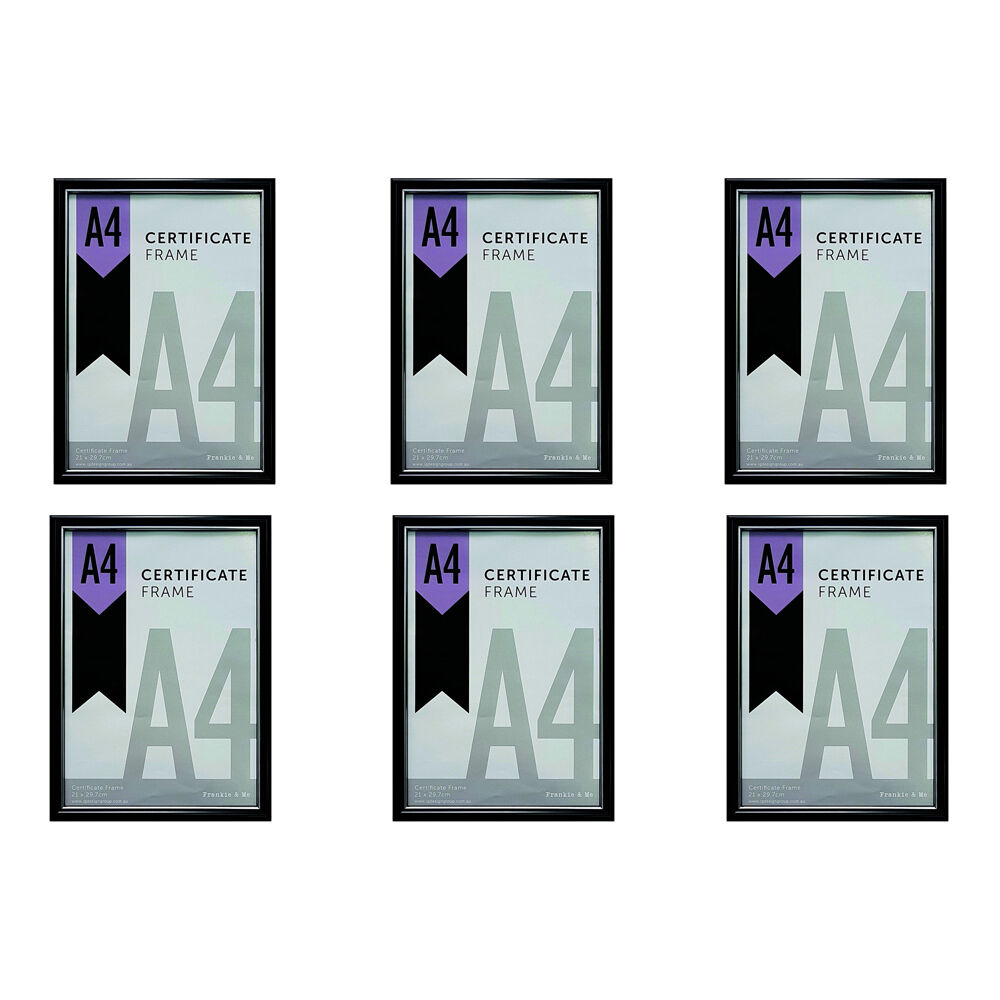 6PK Frankie & Me Picture Frame A4 Photo Holder Home/Office Decor Black