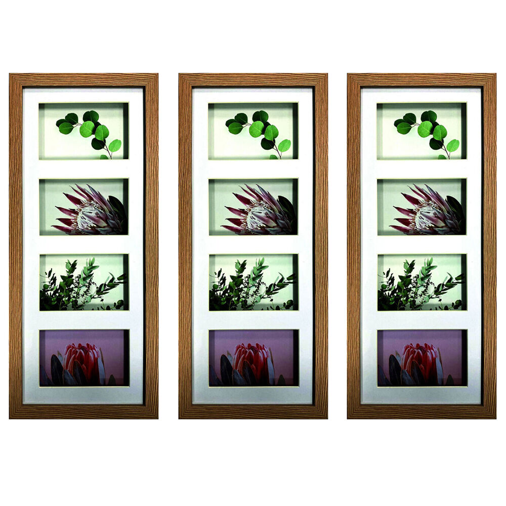 3PK Frankie & Me Shadow 8x20'' Picture Frame Photo Holder Home/Office Decor Oak