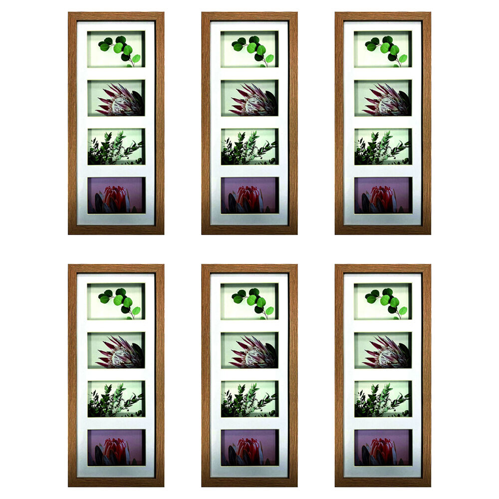 6PK Frankie & Me Shadow 8x20'' Picture Frame Photo Holder Home/Office Decor Oak