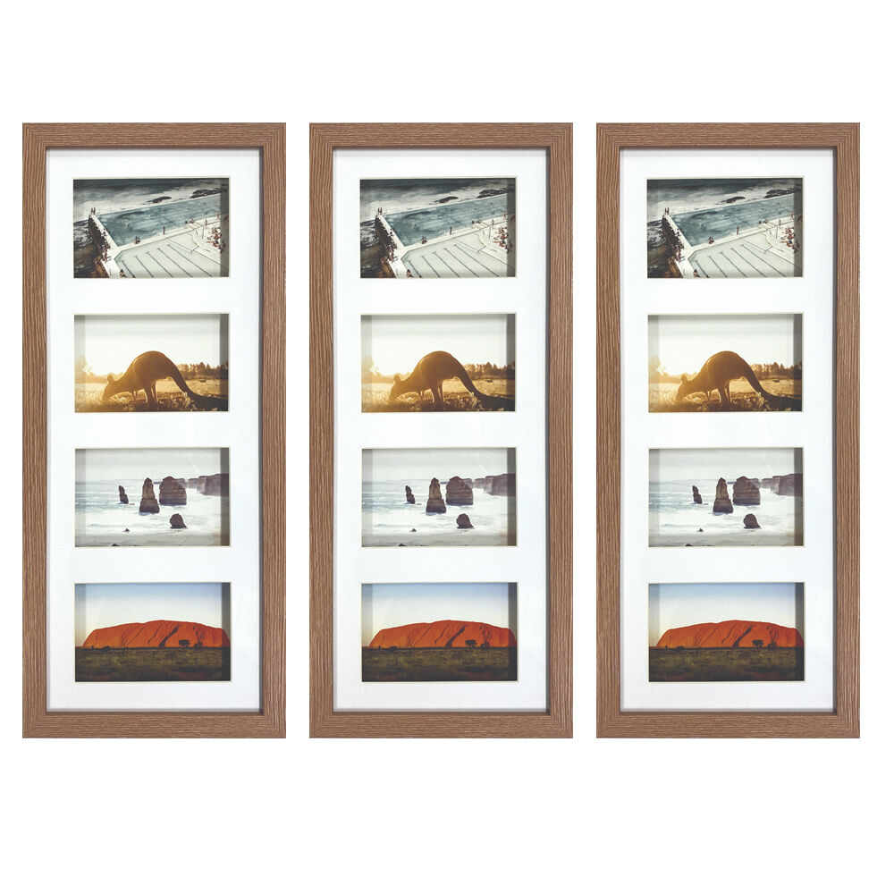 3PK Frankie & Me Shadow 8x20'' Picture Frame Photo Holder Home/Office Decor Dark Oak