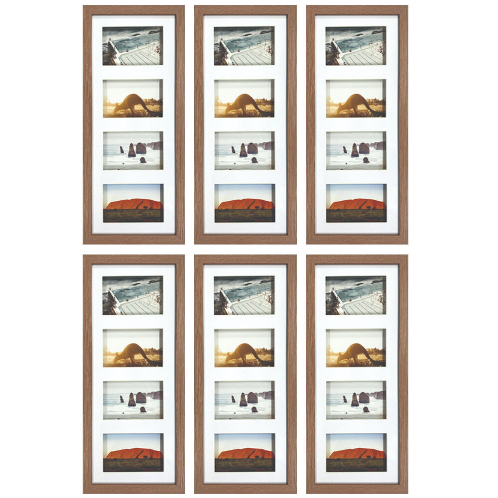 6PK Frankie & Me Shadow 8x20'' Picture Frame Photo Holder Home/Office Decor Dark Oak