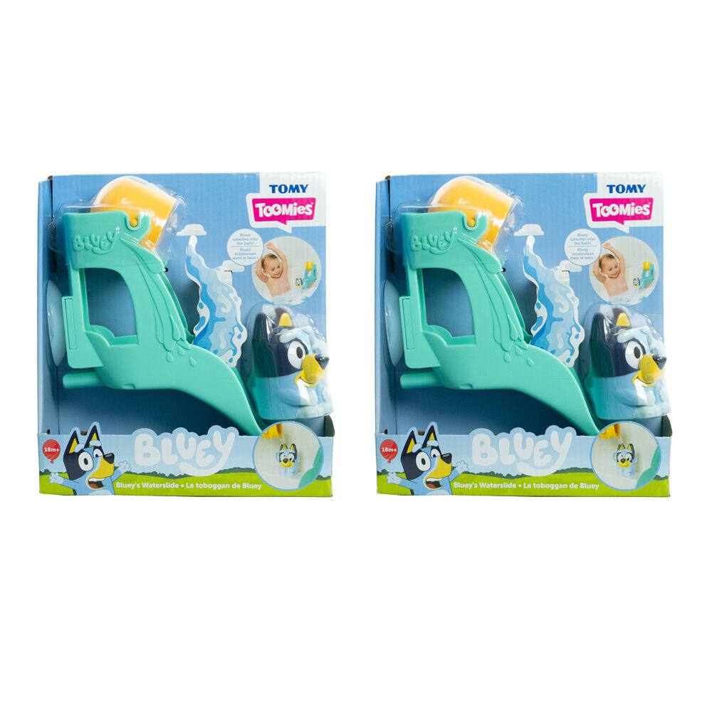 2PK Toomies Bluey's Waterslide w/Bluey Figurine Bathtime Activity Toy 18m+