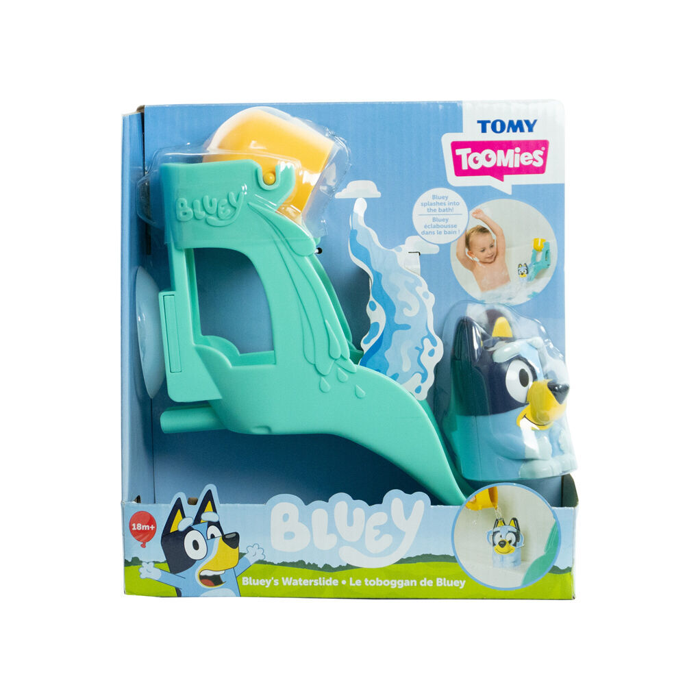 2PK Toomies Bluey's Waterslide w/Bluey Figurine Bathtime Activity Toy 18m+