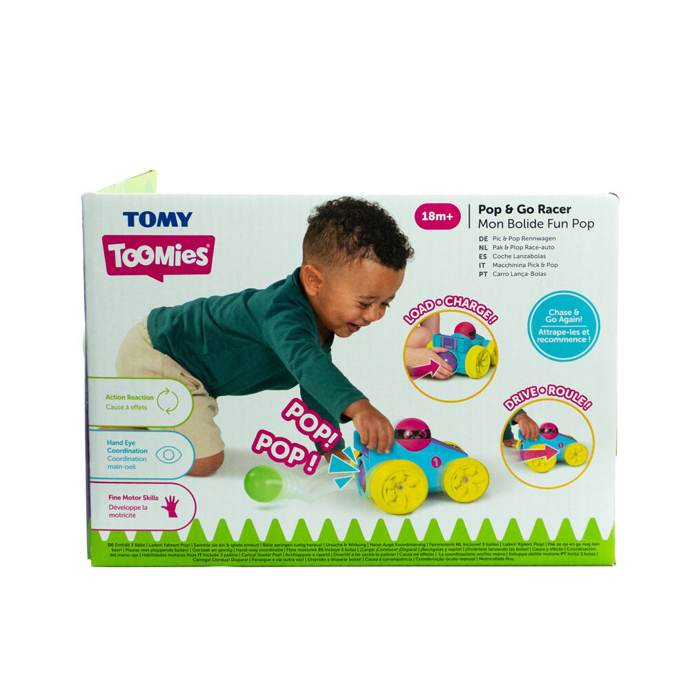 Tomy Toomies Pic & Pop Racer Push Toy 22x16cm - Blue 18m+
