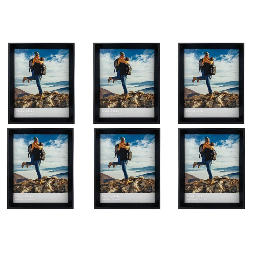 6PK Frankie & Me Window Wooden 8x10'' Picture Frame Home/Office Photo Decor Black