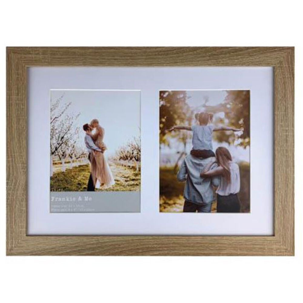 2PK Frankie & Me Wooden Collage 6x8'' Double Picture Frame Home/Office Decor Oak