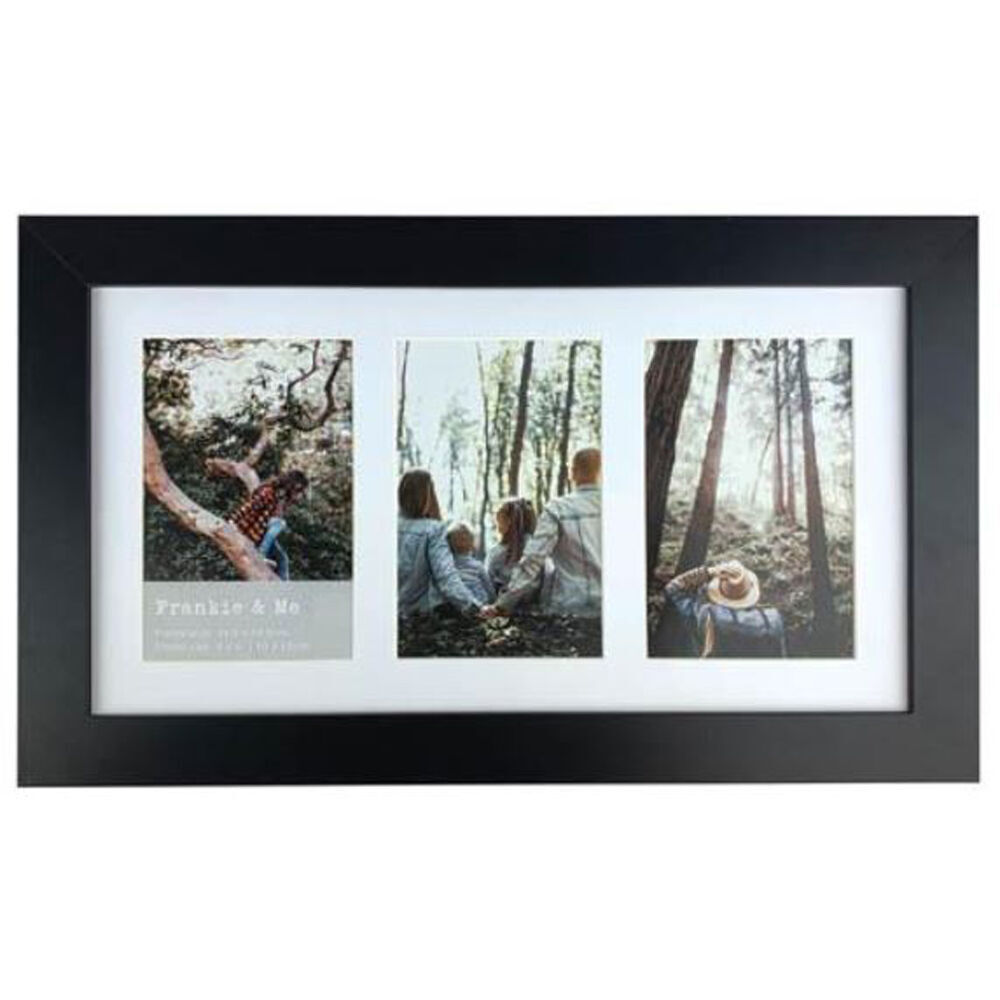 4PK Frankie & Me Wooden Collage 4x6'' Triple Picture Frame Home/Office Decor Black