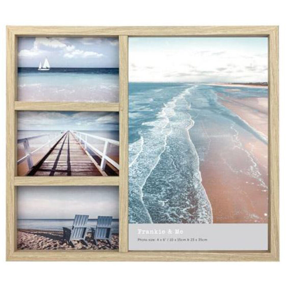 3PK Frankie & Me Collage Flat 4 Pictures Frame Home/Office Decor 37cm Oak