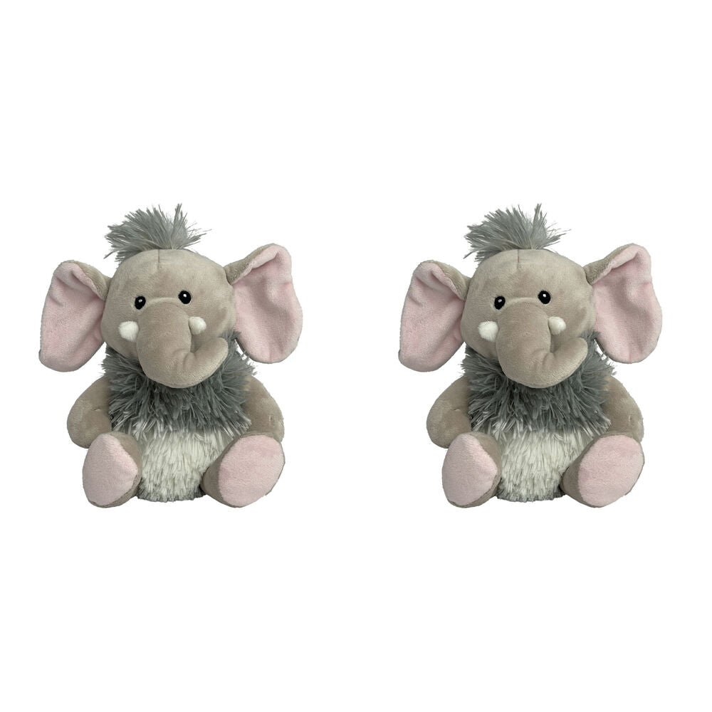 2PK Momoko Elephant Animal Sit Stuffed Doll Kids/Children Soft Plush Toy 20cm Grey