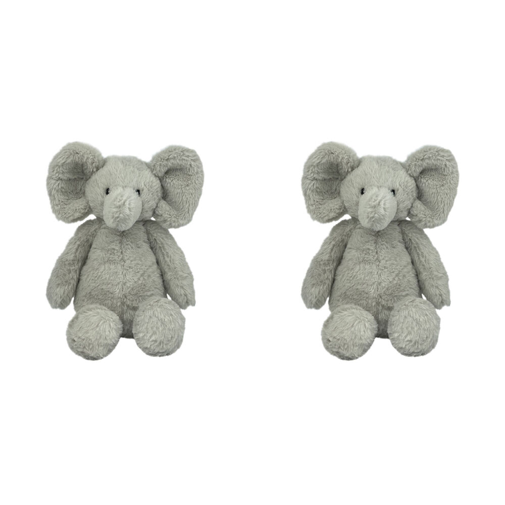 2PK Momoko Baby Elephant Animal Stuffed Doll Kids/Children Soft Plush Toy 23cm Grey