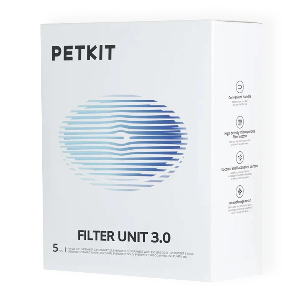 5pc Petkit Unit 3.0 Pet Fountain Replacement Water Cleaning Filter