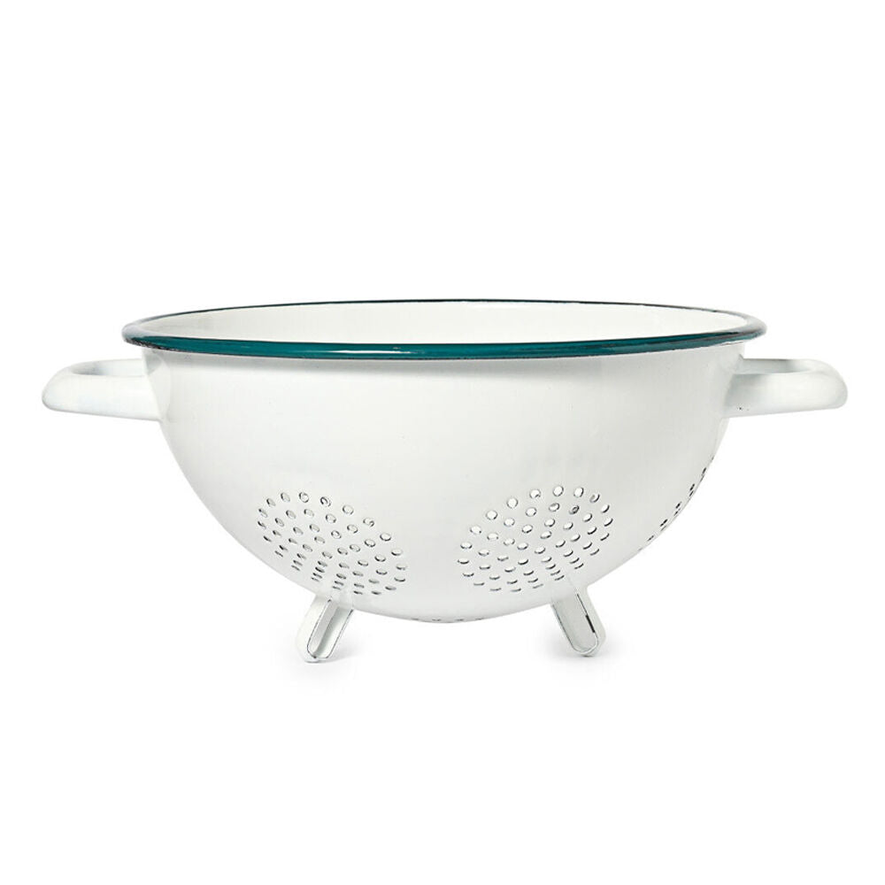 St. Clare Enamel Colander 24cm Seive Basket Strainer White