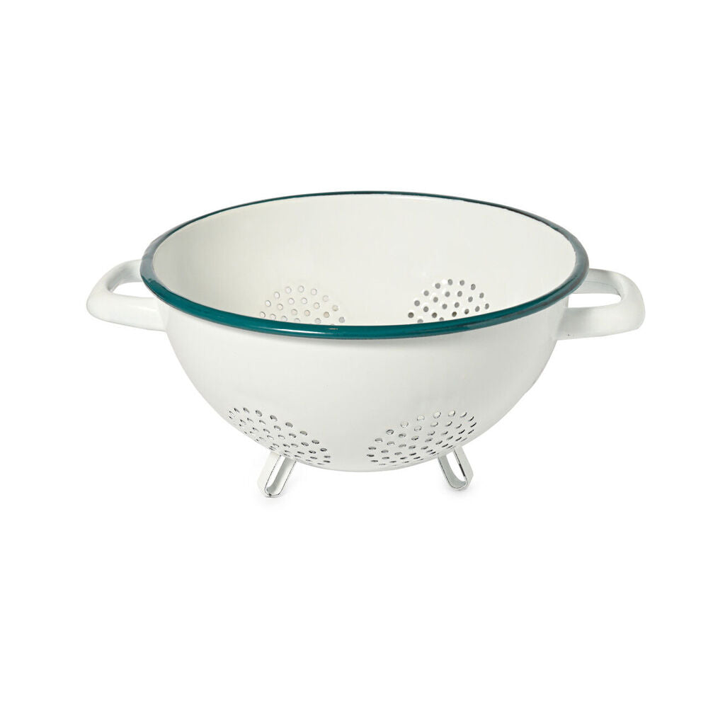 St. Clare Enamel Colander 24cm Seive Basket Strainer White