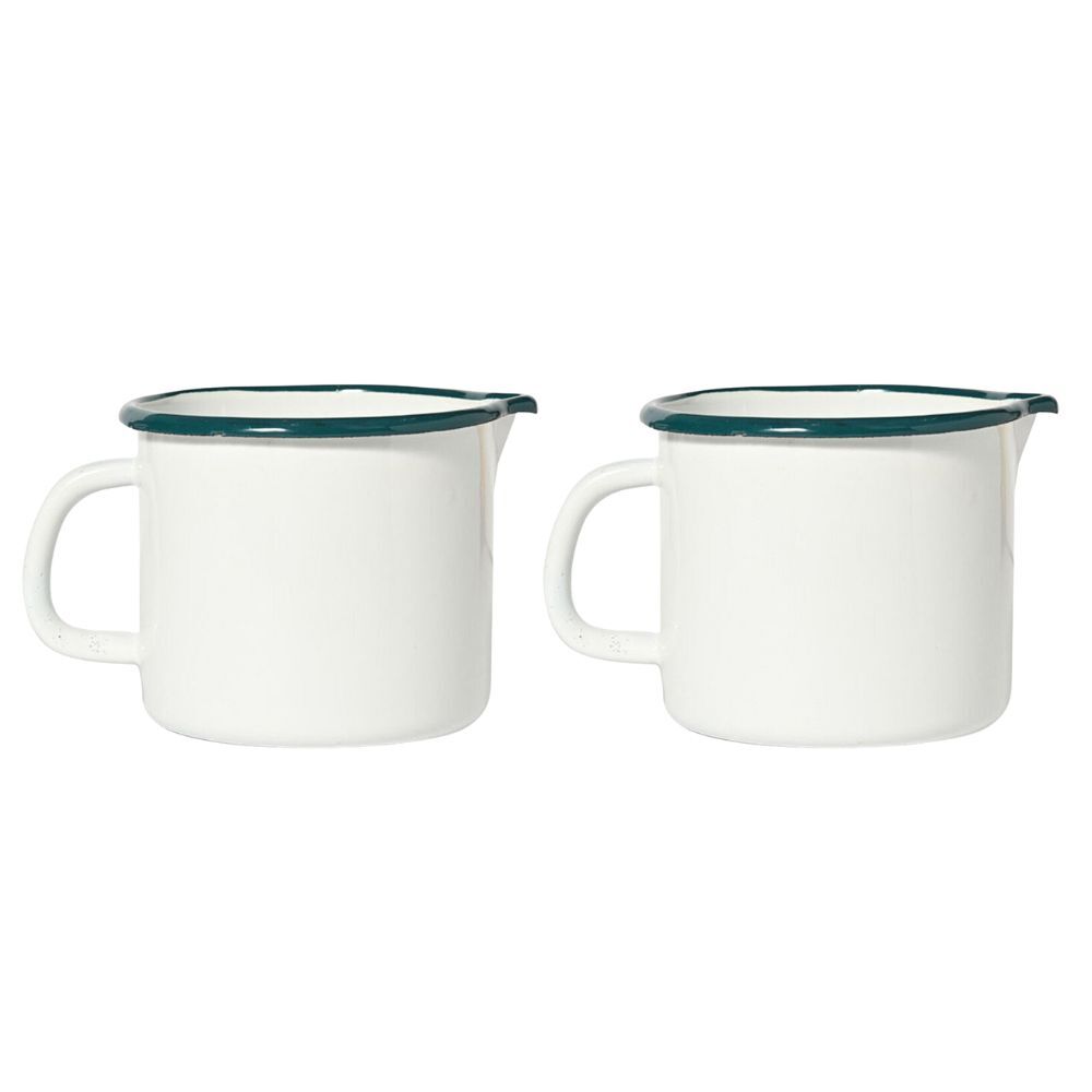 2PK St. Clare Enamel Measuring Jug 10cm Baking Utensil White
