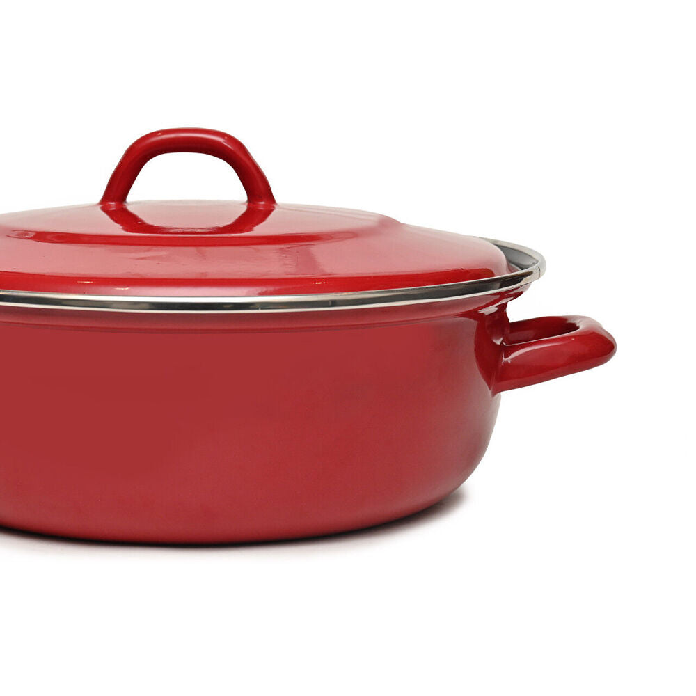 Classica 22cm Heavy Gauge Casserole w/ Lid Carbon Steel Red