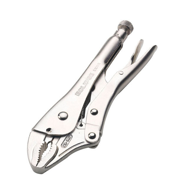 2PK Eclipse Pro Tools Steel Clamp Locking Plier Curved Jaw w/ Cutter 250mm SLV