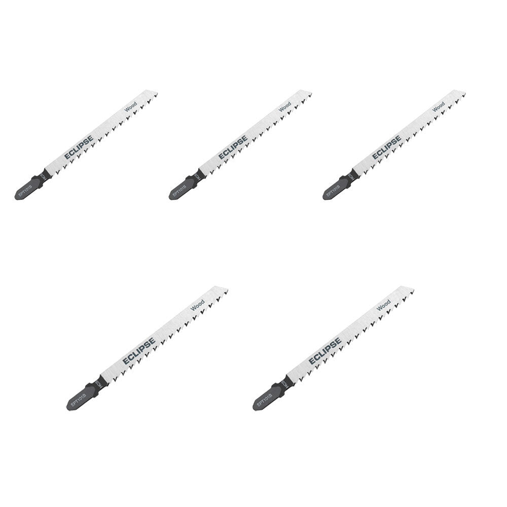 5PK Jigsaw Blade Wood Cutting Fine Straight 100Mm 10Tpi