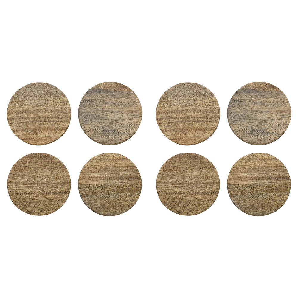 2x 4pc Ecology Mango Wood Rustic Drift Coasters 10cm