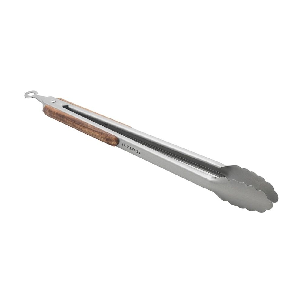 4PK Ecology Provisions Tongs Acacia/Stainless Steel 36cm Natural