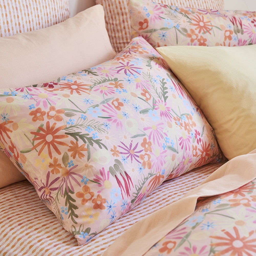 Ecology Superbloom Pillowcase Pair Size 73 x 48cm Floral Print Bedding