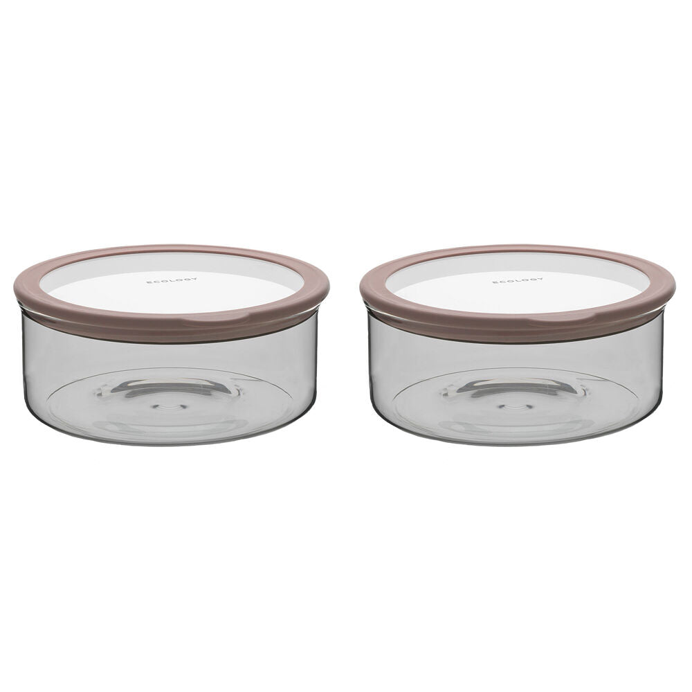 2PK Ecology Store Round 1.8L Glass Barrel/Canister 20.8cm - Clear Lid